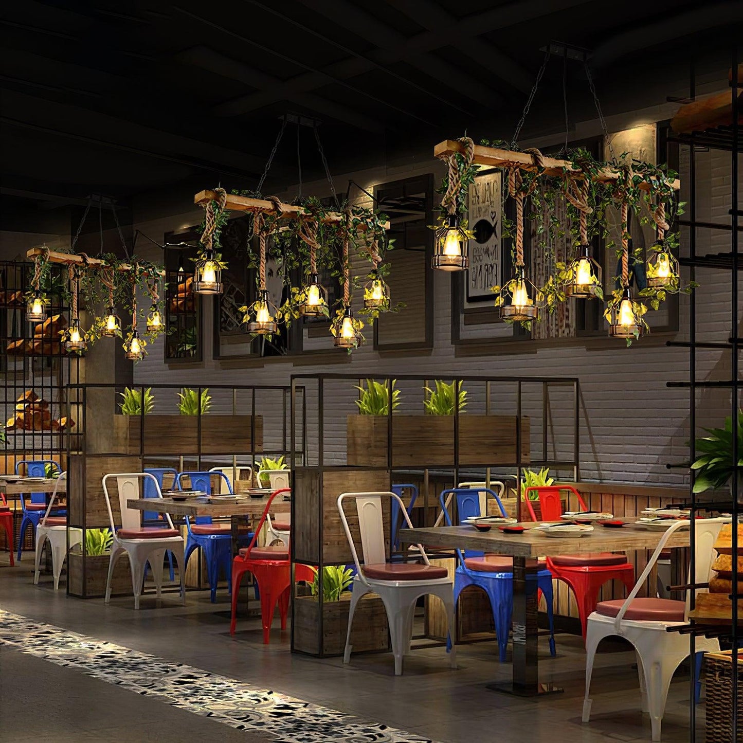 Rustic Wooden Pendant Light Chandelier