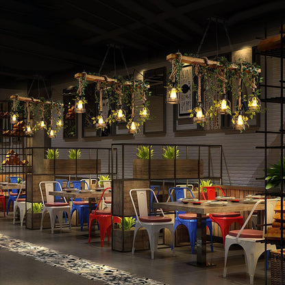 Rustic Wooden Pendant Light Chandelier