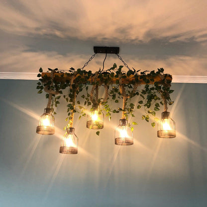 Rustic Wooden Pendant Light Chandelier