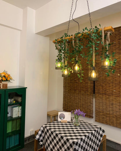 Rustic Wooden Pendant Light Chandelier