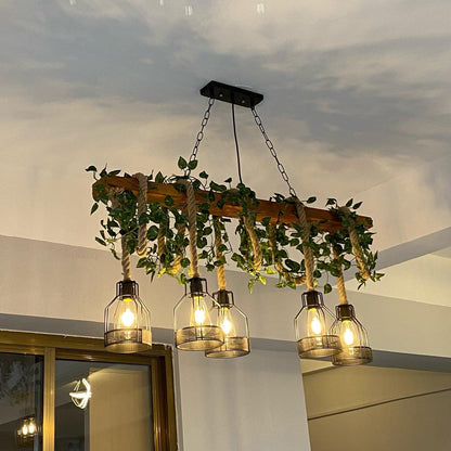 Rustic Wooden Pendant Light Chandelier