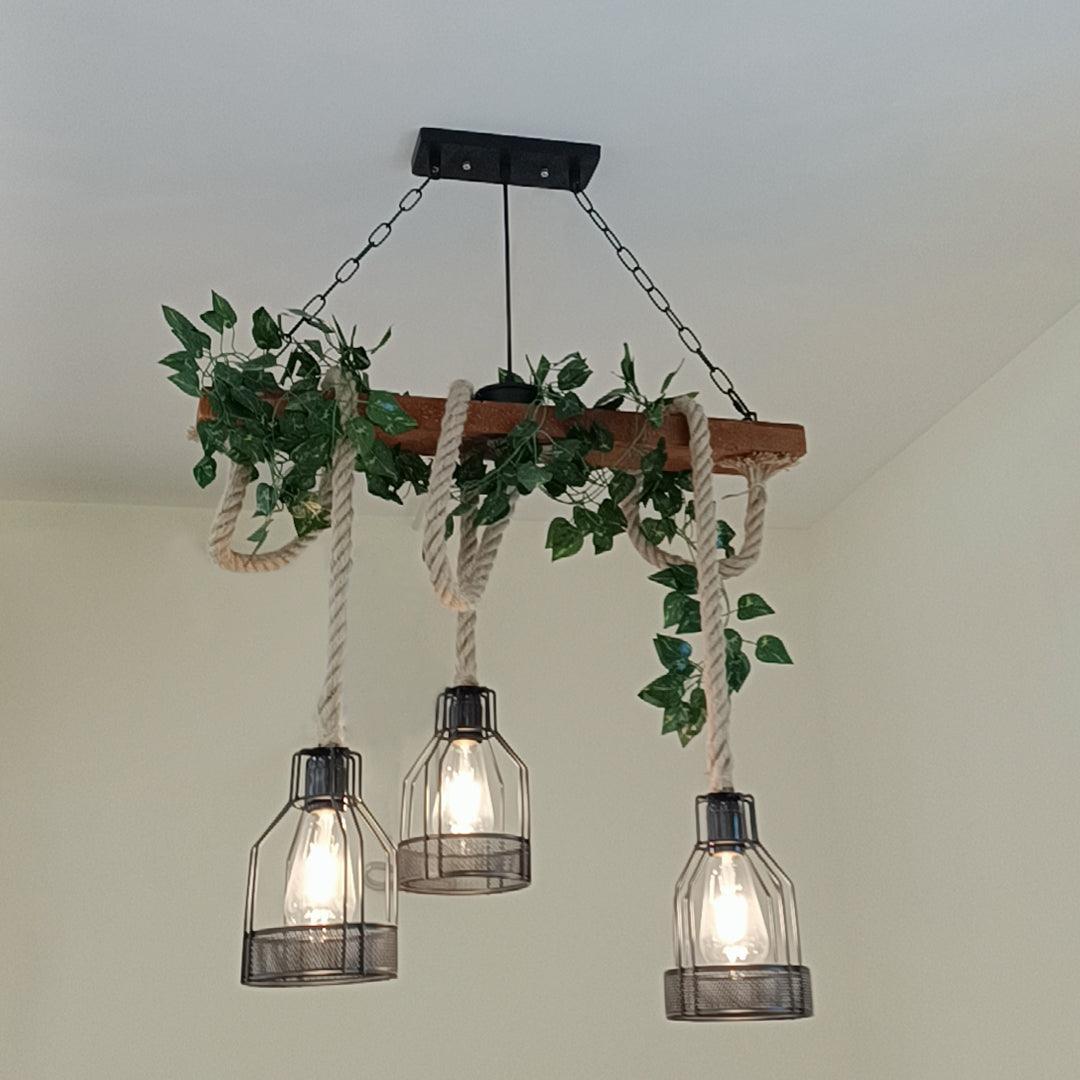 Rustic Wooden Pendant Light Chandelier