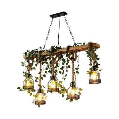 Rustic Wooden Pendant Light Chandelier