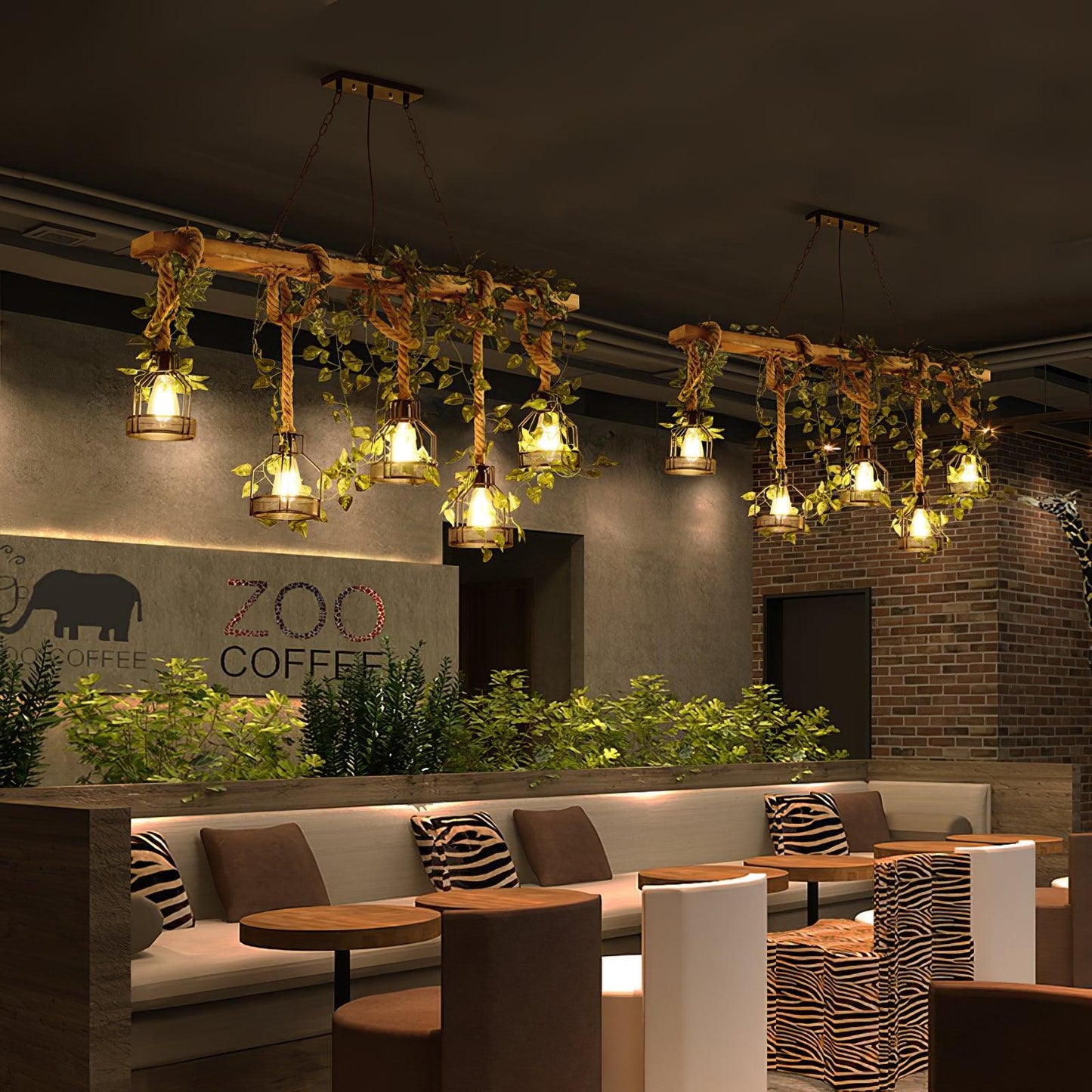 Rustic Wooden Pendant Light Chandelier