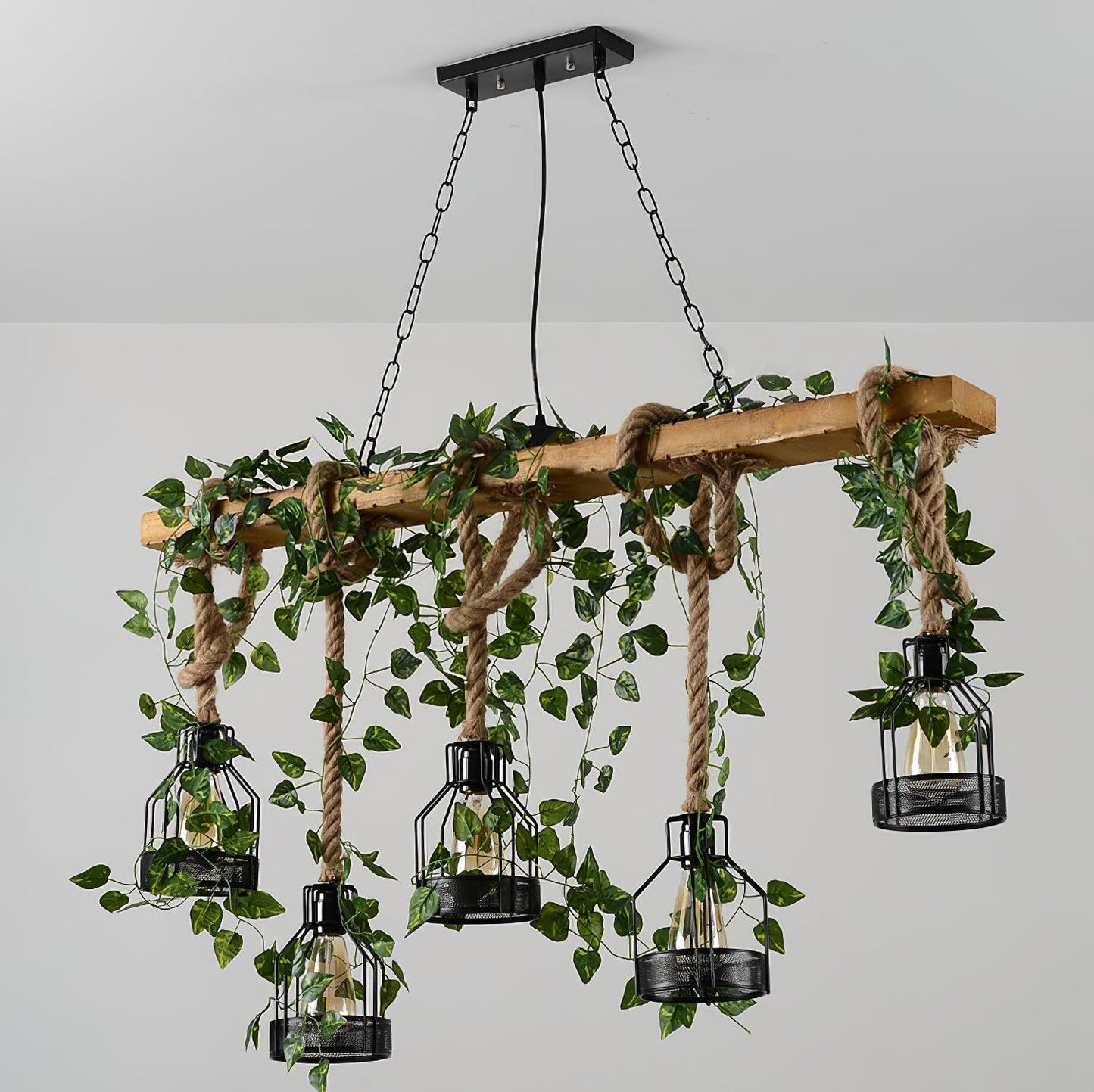 Rustic Wooden Pendant Light Chandelier