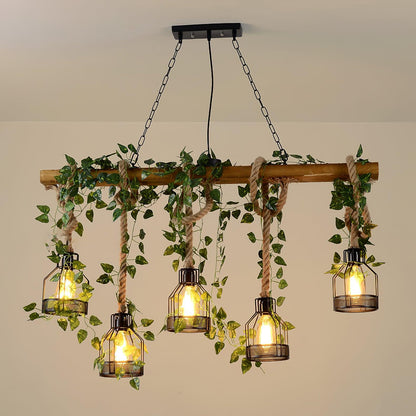 Rustic Wooden Pendant Light Chandelier