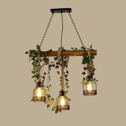 Rustic Wooden Pendant Light Chandelier