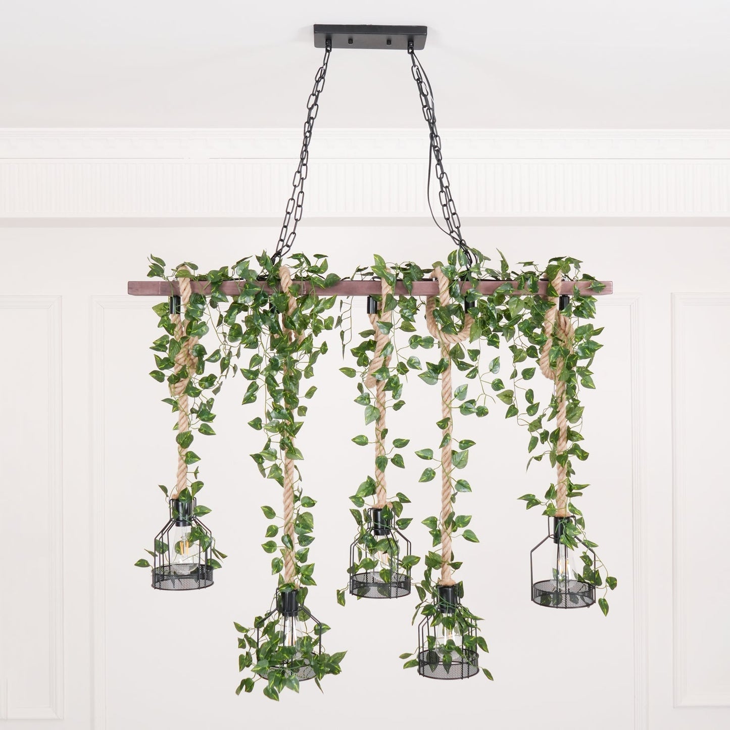 Rustic Wooden Pendant Light Chandelier