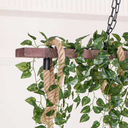 Rustic Wooden Pendant Light Chandelier