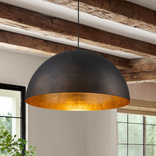Modern Farmhouse Oversized Metal Dome Pendant Light for Kitchen Island