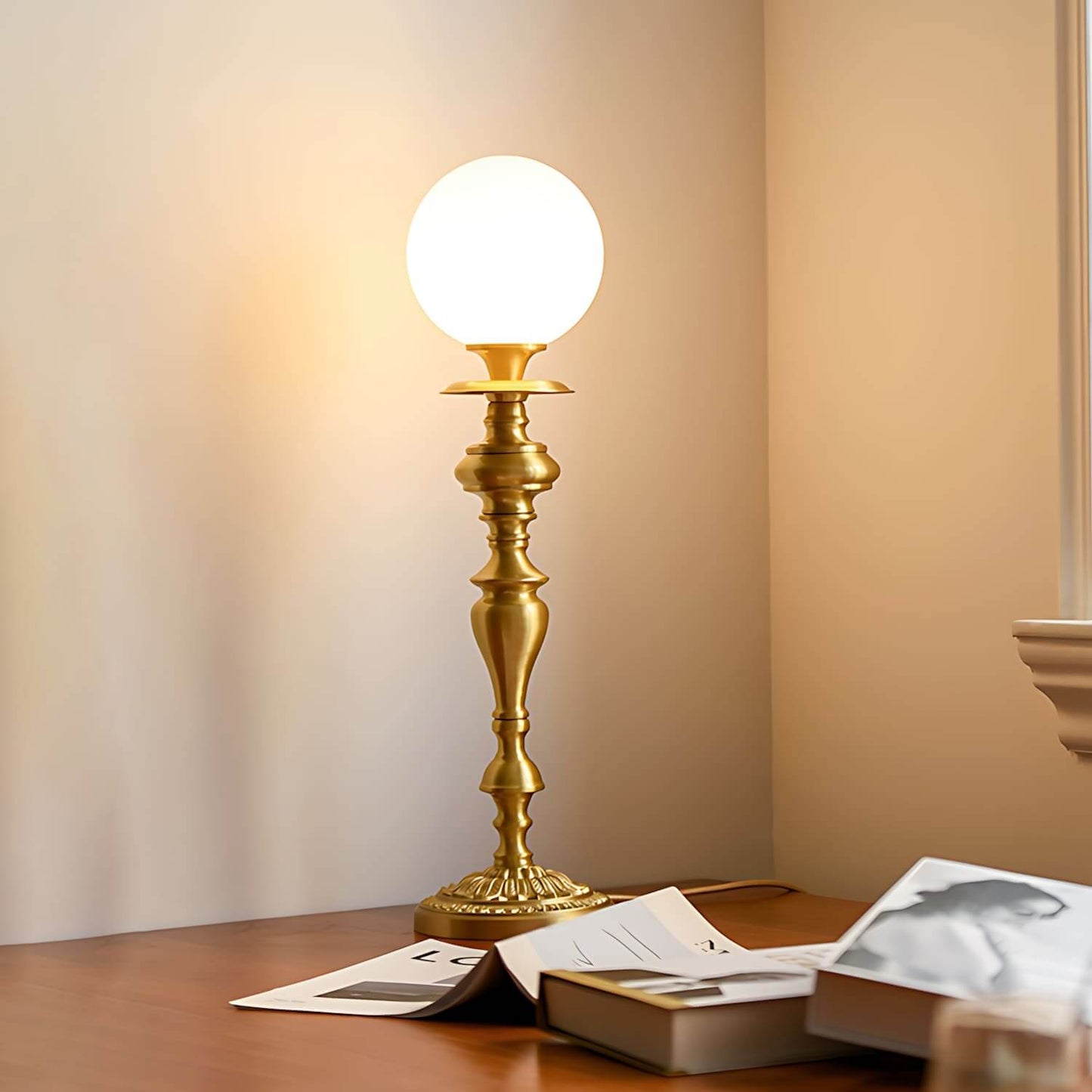 Brass Torch Table Lamp