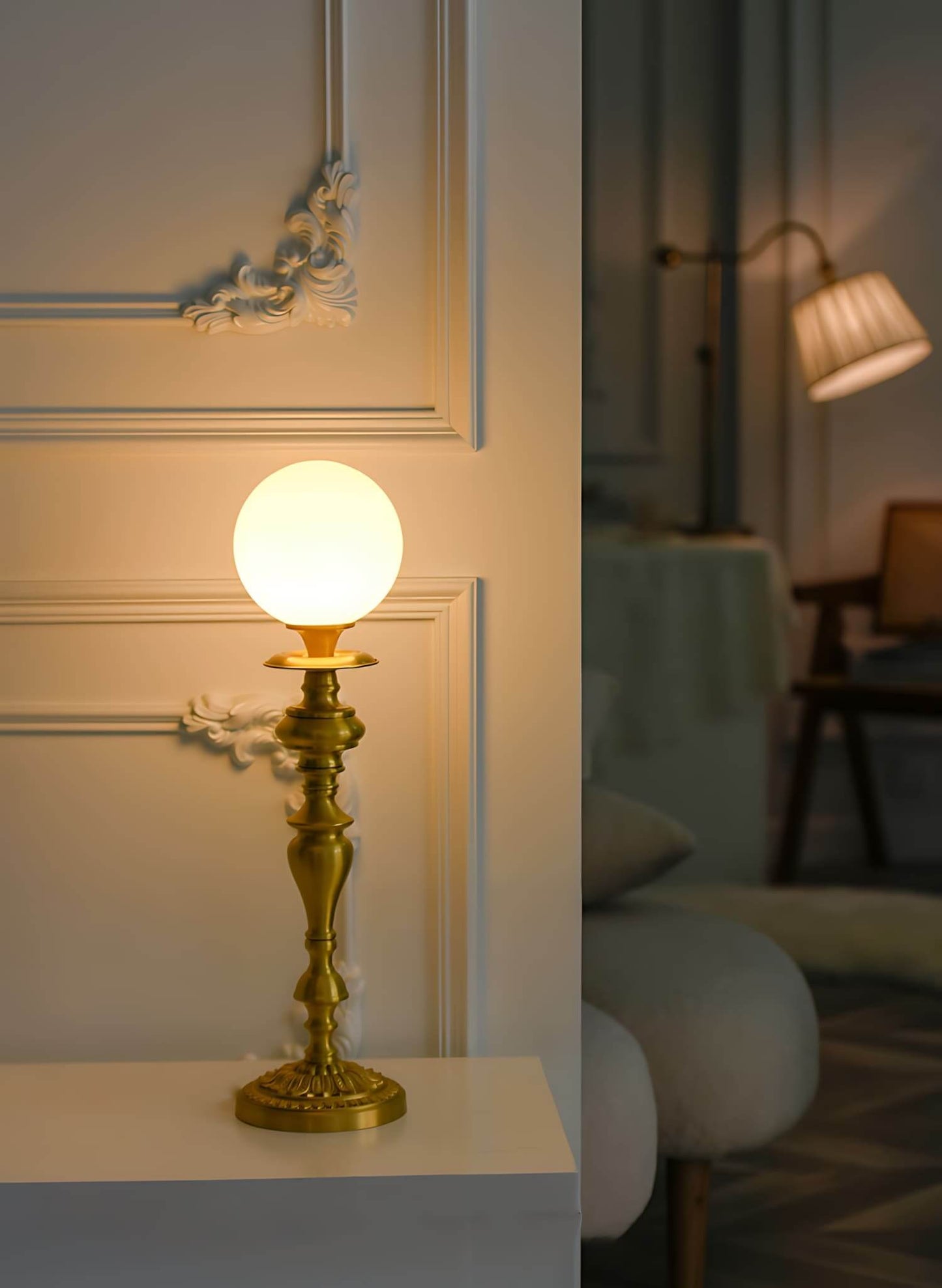 Brass Torch Table Lamp