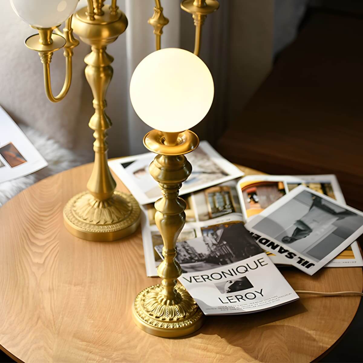 Brass Torch Table Lamp