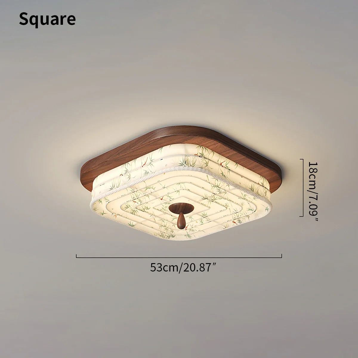 Wood Color Fabric Ceiling Lamp