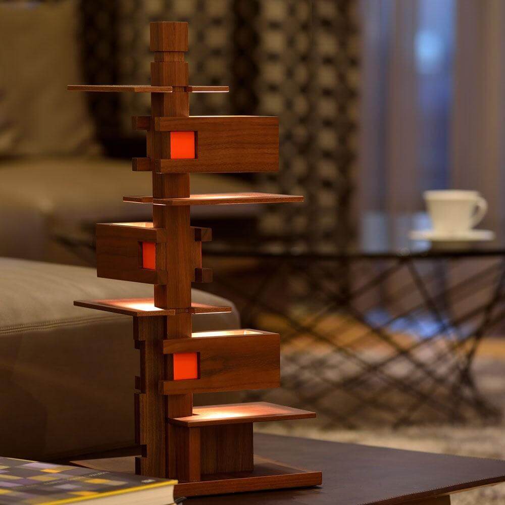 Flowing Water Villa Wooden Floor Lamp