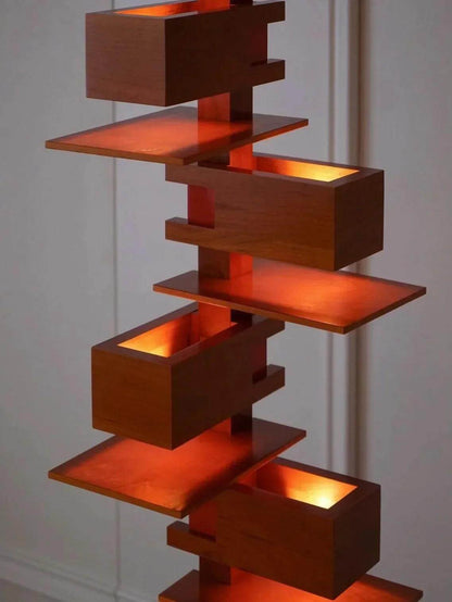 Flowing Water Villa Wooden Floor Lamp