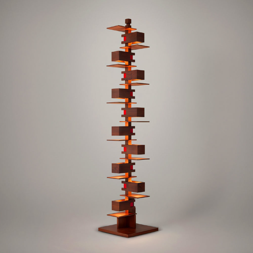 Flowing Water Villa Wooden Floor Lamp