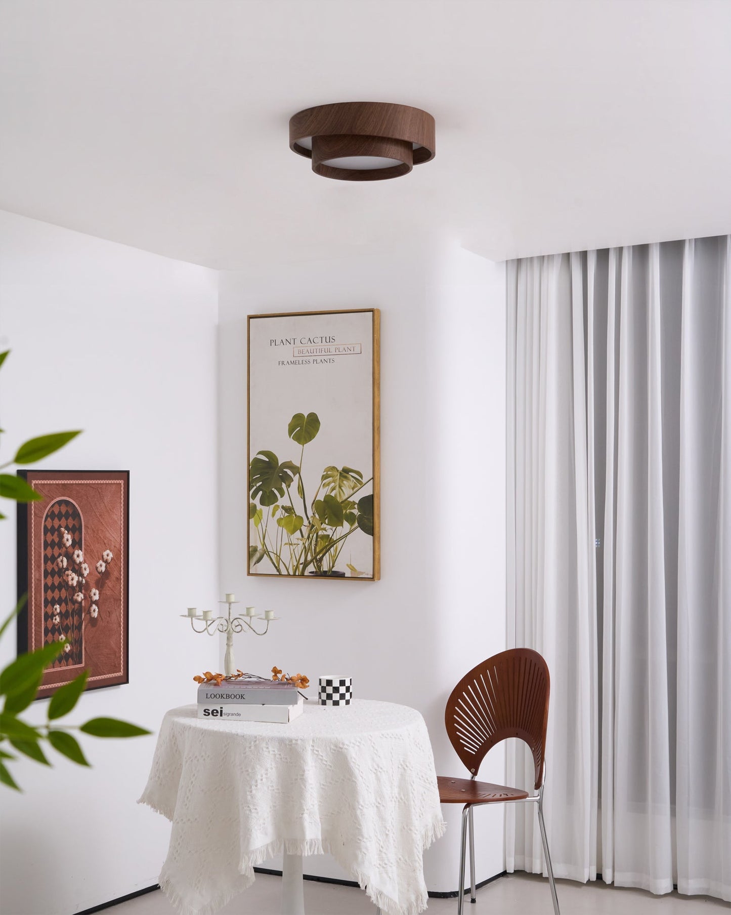 Full Moon Wooden Ceiling Light