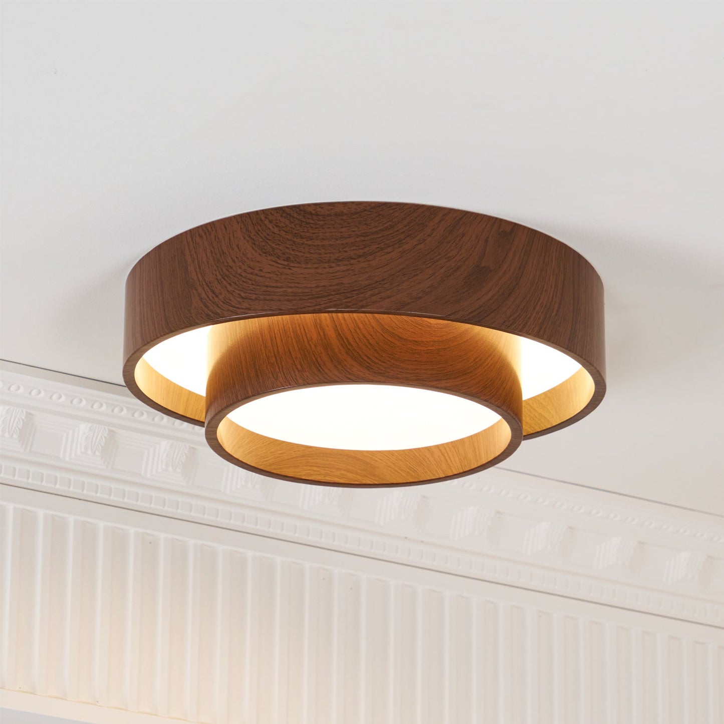 Full Moon Wooden Ceiling Light