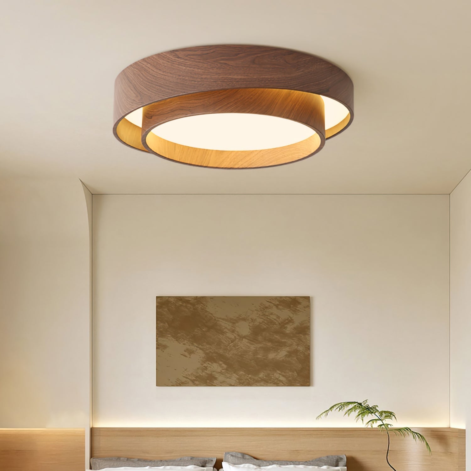 Full Moon Wooden Ceiling Light