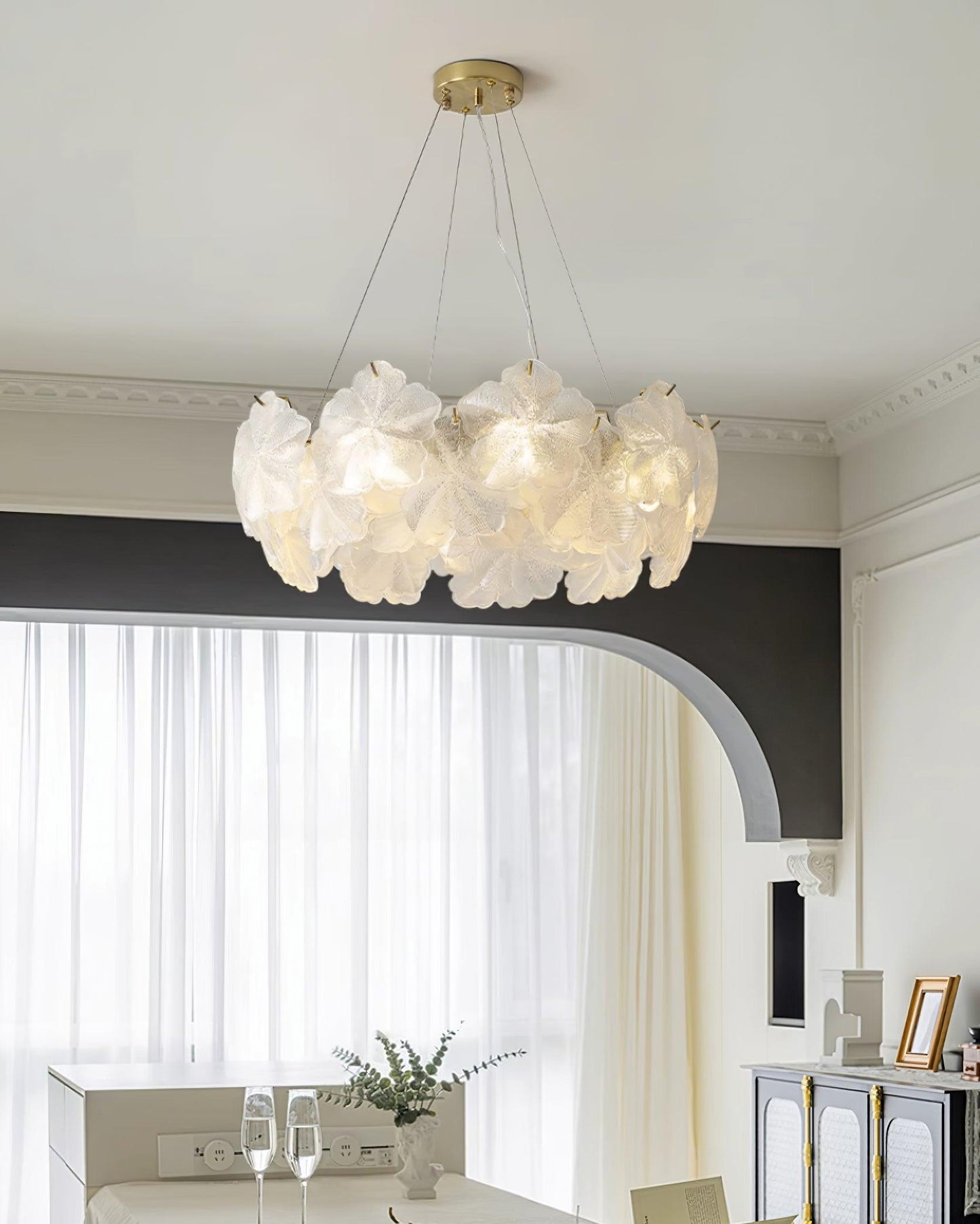 Snowflake Creative French Cream Style Light Luxury Chandelier