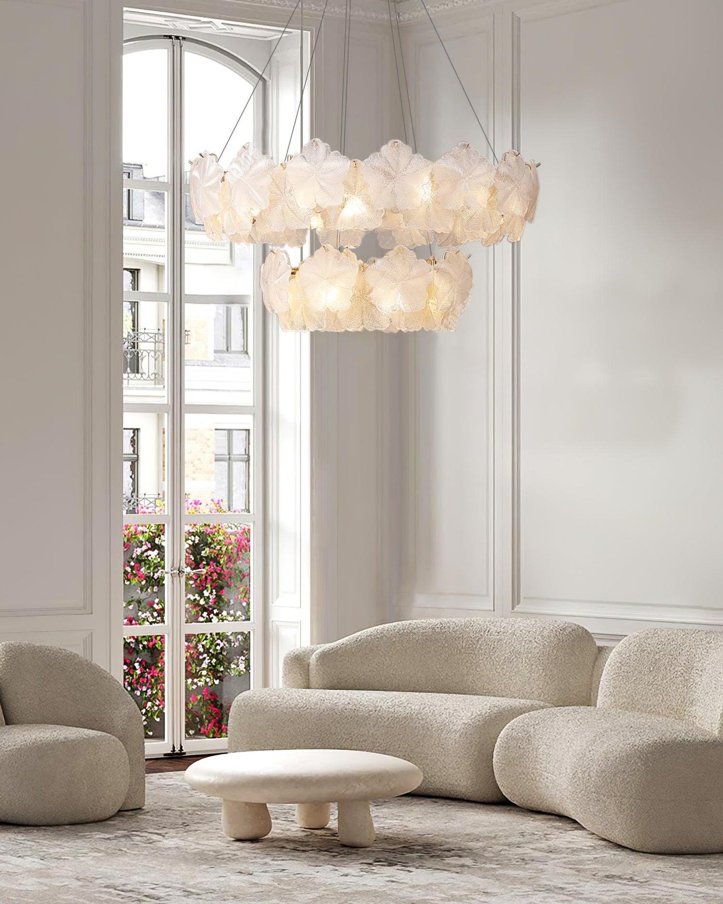 Snowflake Creative French Cream Style Light Luxury Chandelier