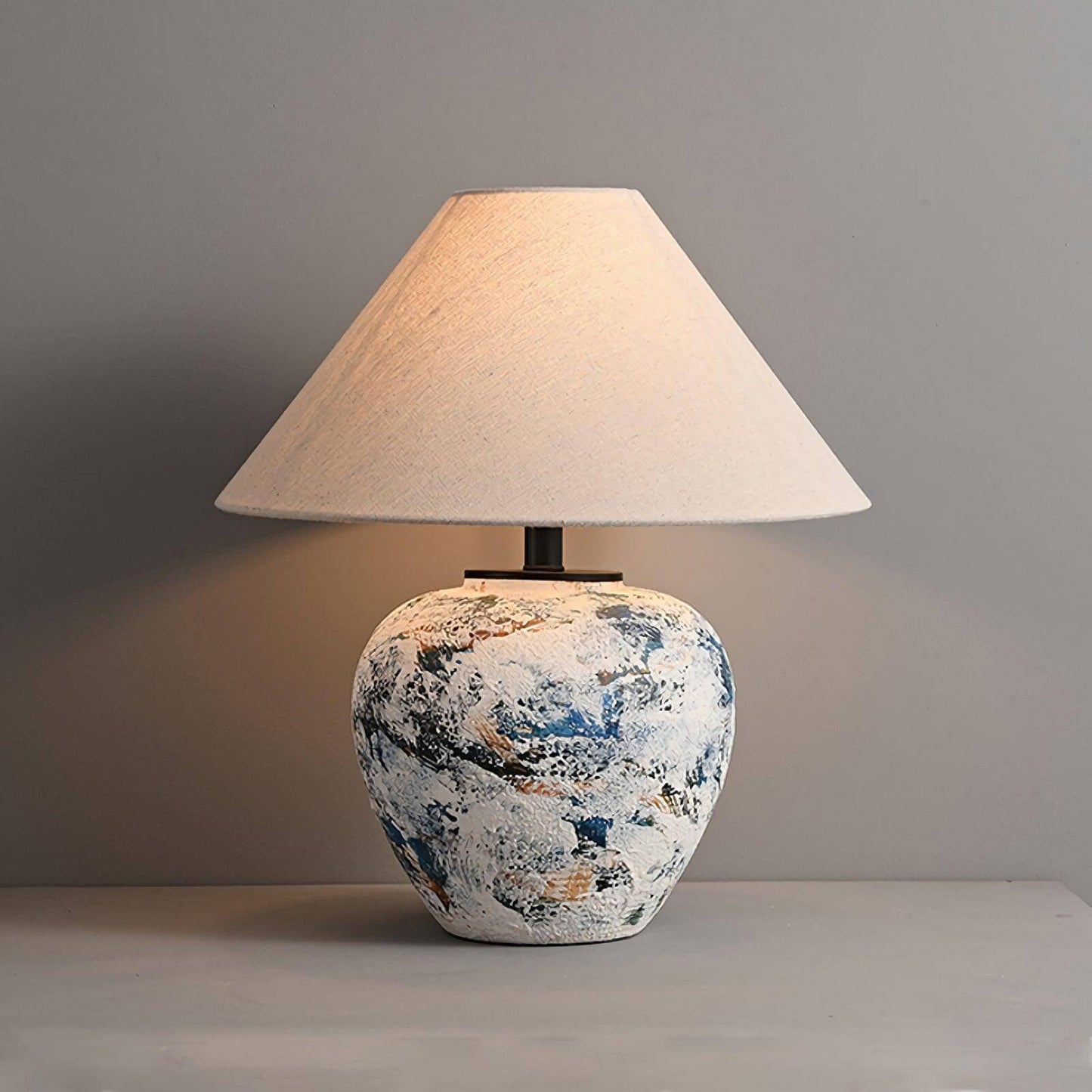Chinese Enamel Table Lamp