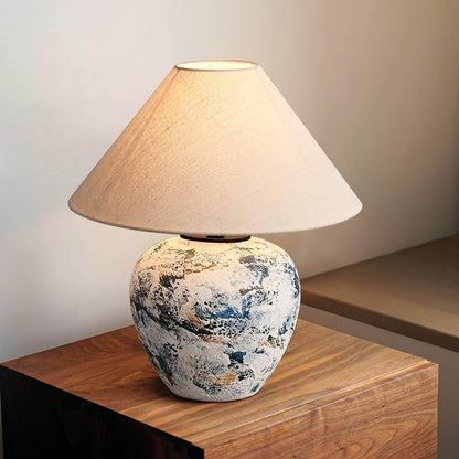 Chinese Enamel Table Lamp