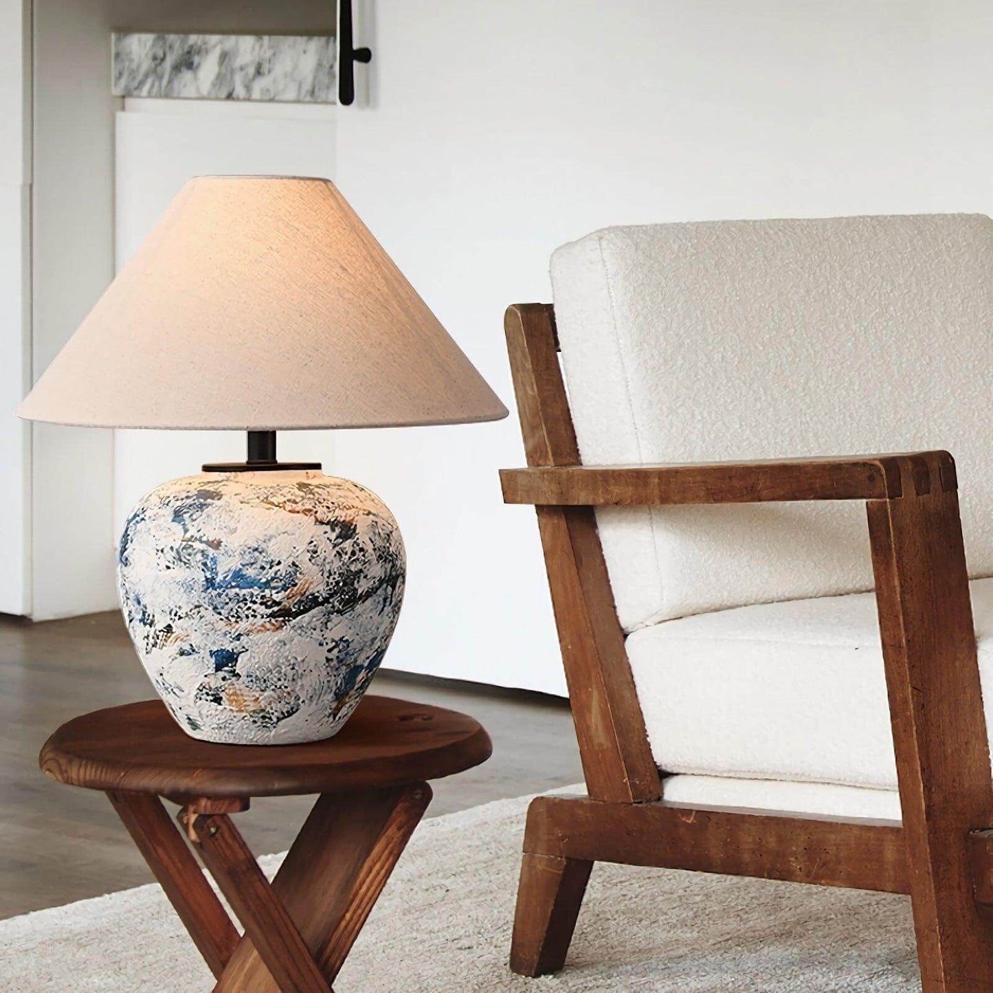 Chinese Enamel Table Lamp