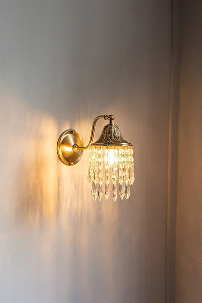 Vintage Tassel Copper-Bottomed Glasswall Lamp