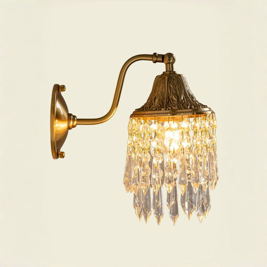 Vintage Tassel Copper-Bottomed Glasswall Lamp