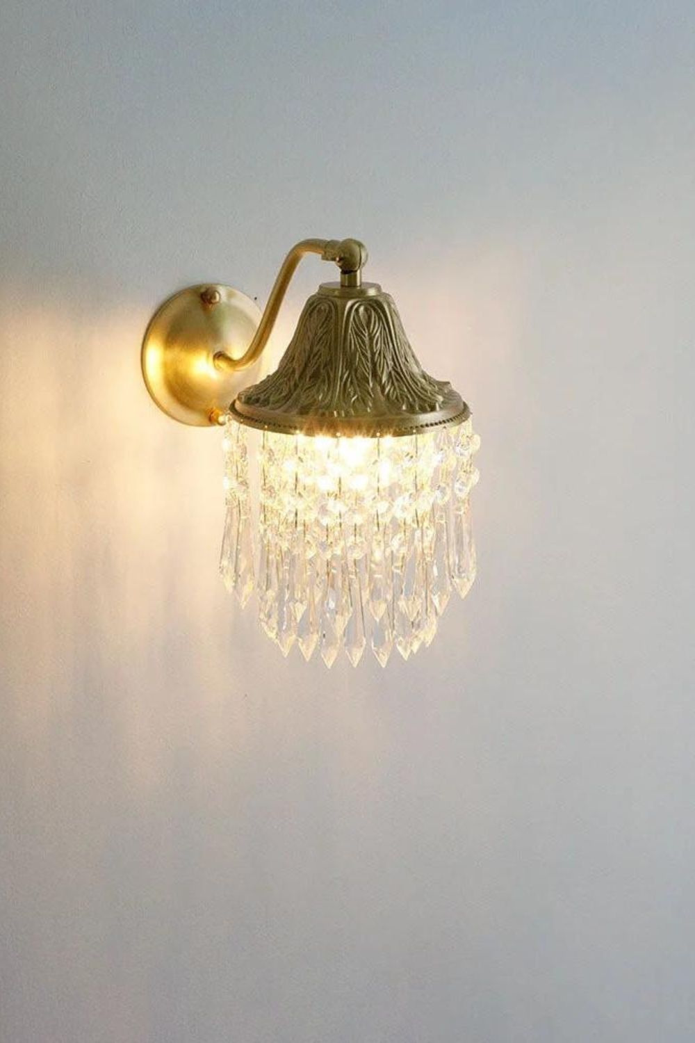 Vintage Tassel Copper-Bottomed Glasswall Lamp