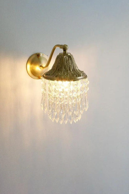 Vintage Tassel Copper-Bottomed Glasswall Lamp