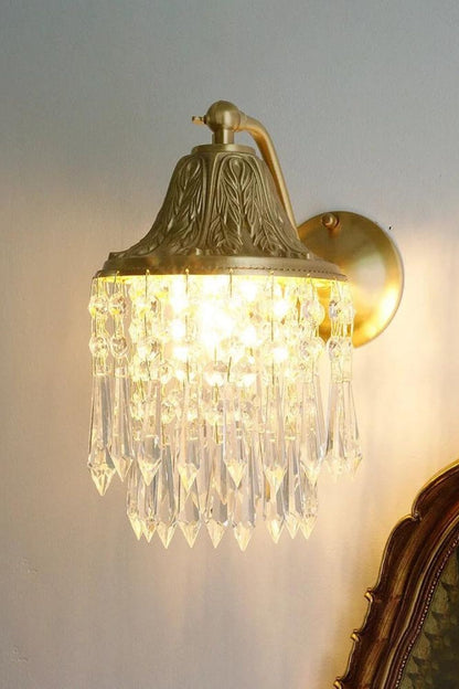 Vintage Tassel Copper-Bottomed Glasswall Lamp