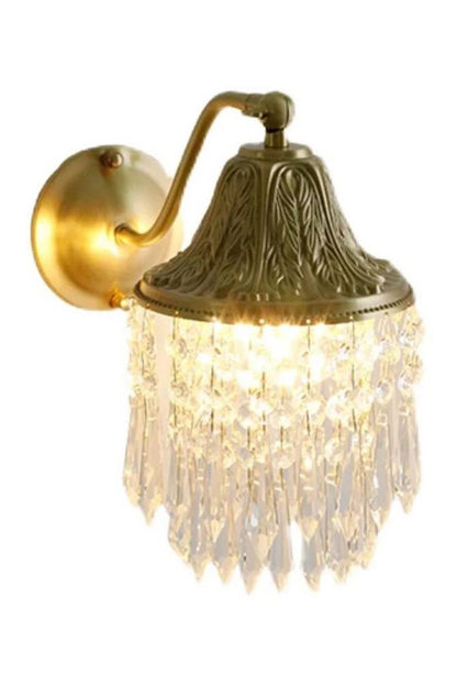 Vintage Tassel Copper-Bottomed Glasswall Lamp
