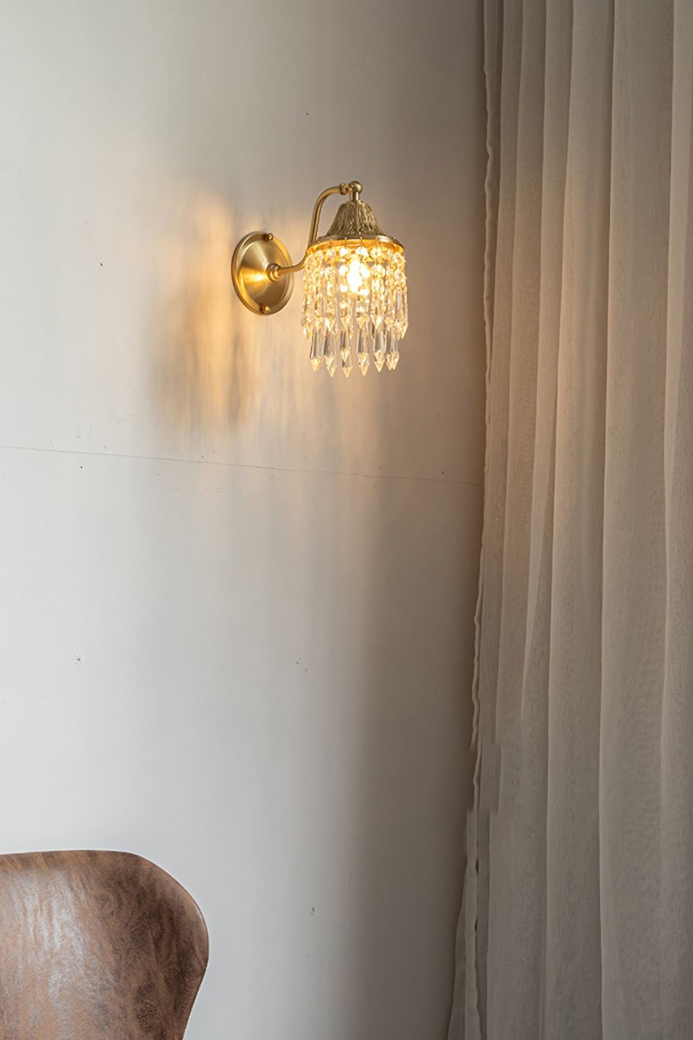 Vintage Tassel Copper-Bottomed Glasswall Lamp