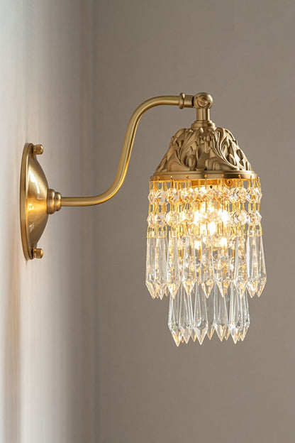 Vintage Tassel Copper-Bottomed Glasswall Lamp