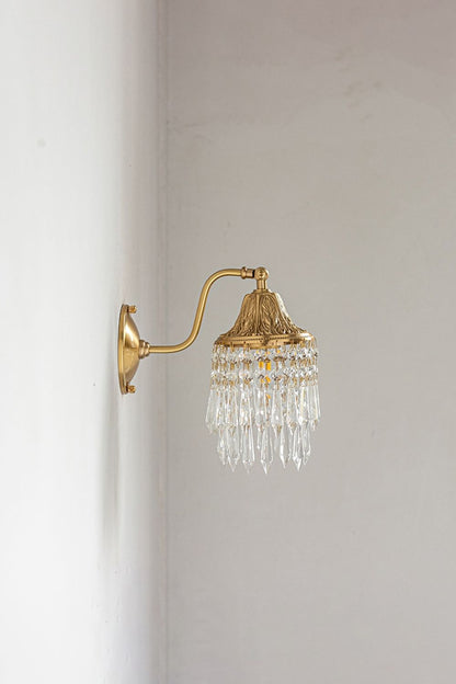Vintage Tassel Copper-Bottomed Glasswall Lamp
