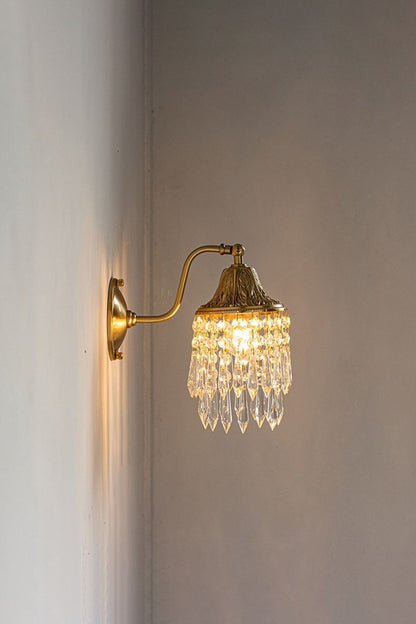 Vintage Tassel Copper-Bottomed Glasswall Lamp