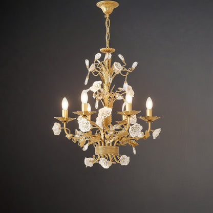 White Rose Crystal  Chandelier