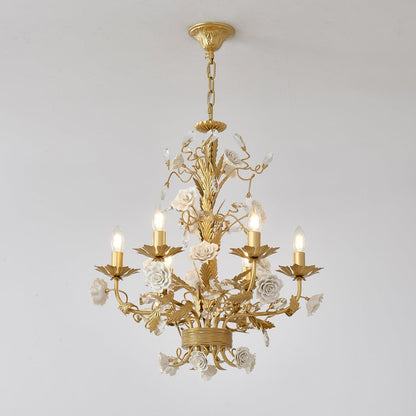 White Rose Crystal  Chandelier