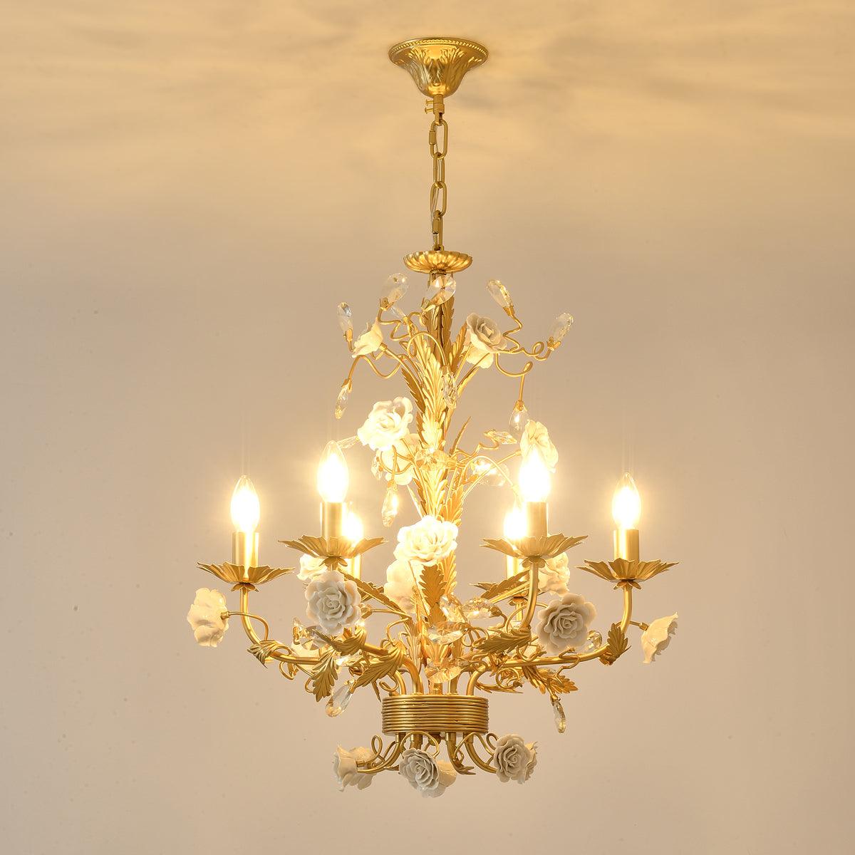 White Rose Crystal  Chandelier