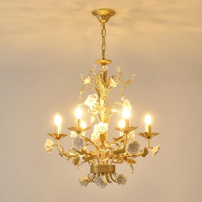 White Rose Crystal  Chandelier