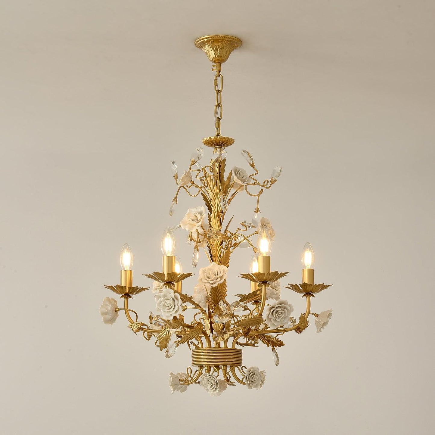 White Rose Crystal  Chandelier