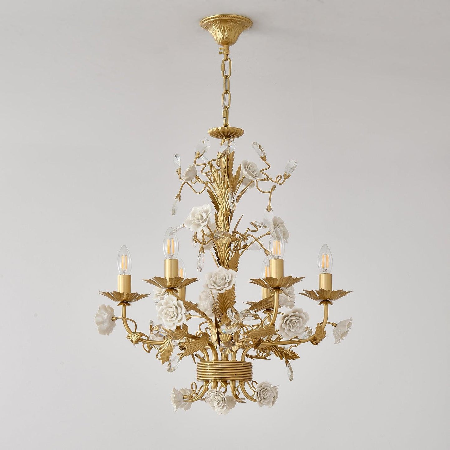 White Rose Crystal  Chandelier
