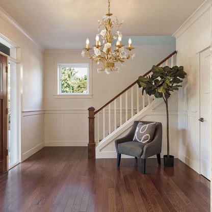 White Rose Crystal  Chandelier