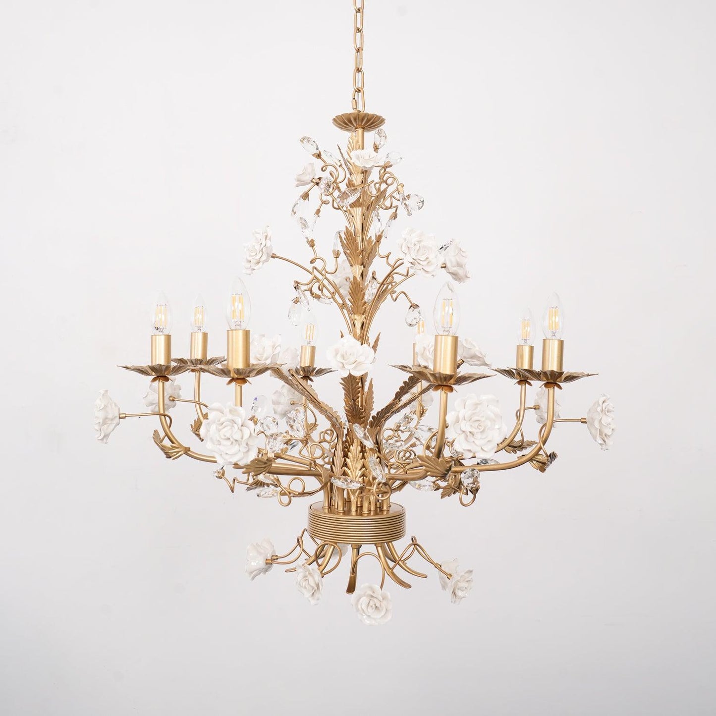 White Rose Crystal  Chandelier