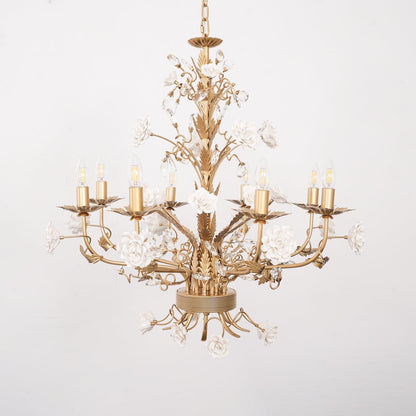 White Rose Crystal  Chandelier