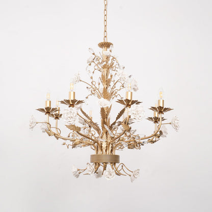 White Rose Crystal  Chandelier