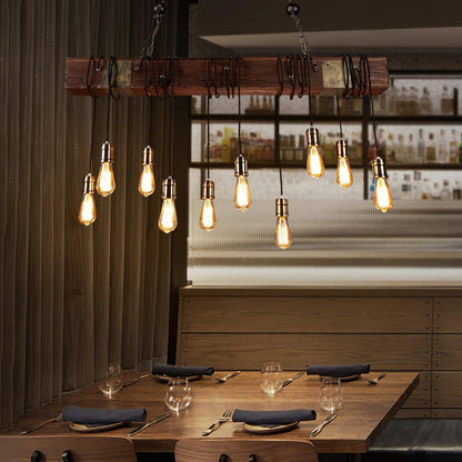 Wood Hanging Multi Gasolier Chandelier